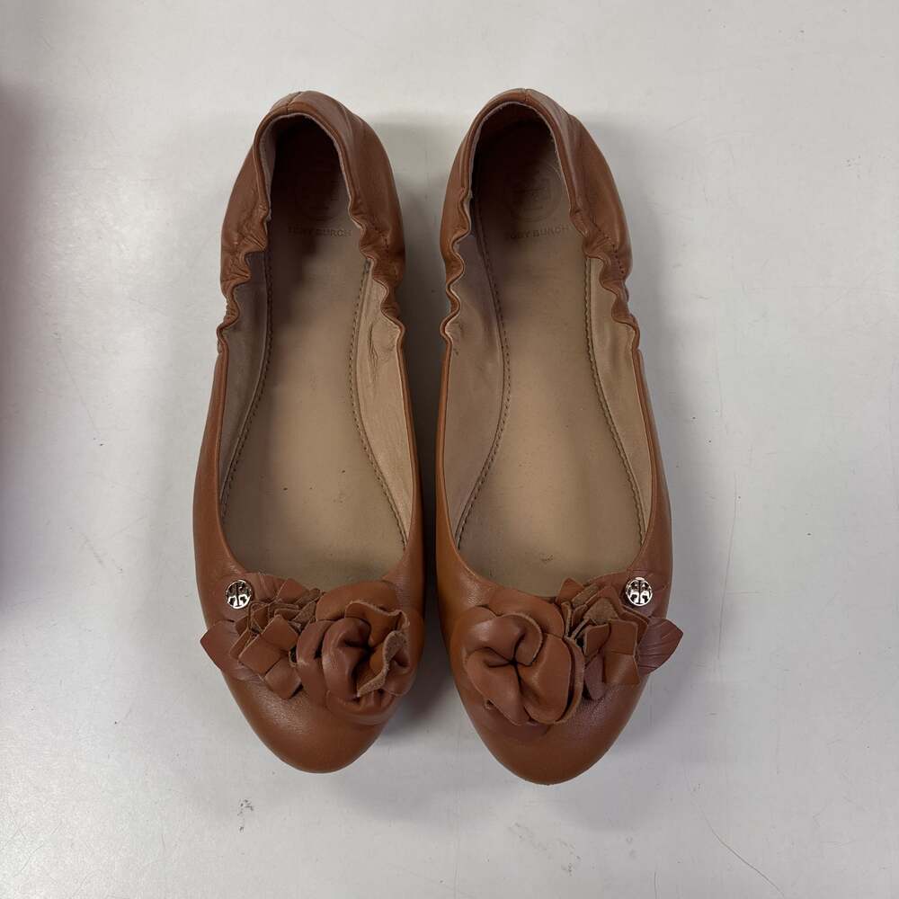 Tory Burch Blossom Ballet Royal Tan Floral Flats